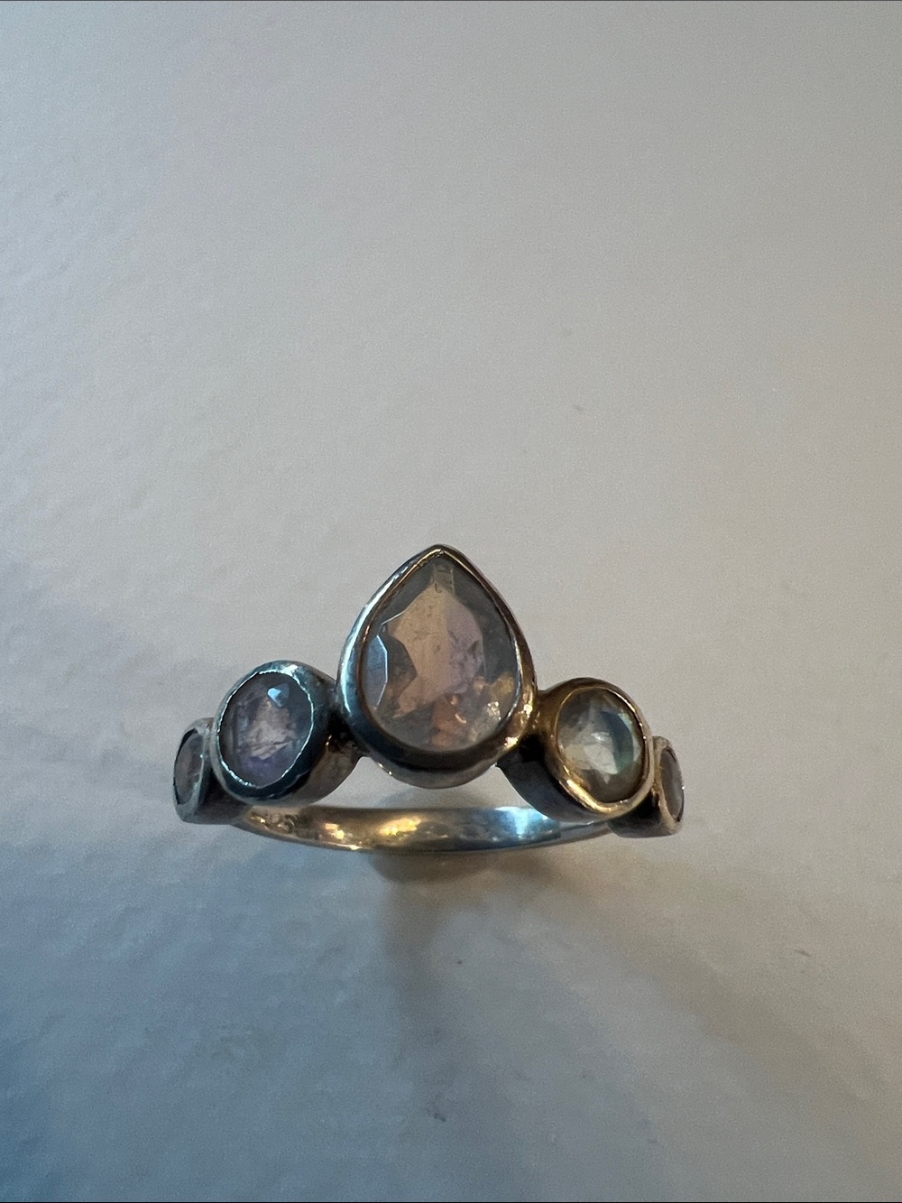 Sterling Silver Teardrop Moonstone Ring